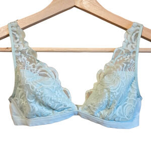 Victoria's Secret Lace Plunge Bra Mint Green Women's Small